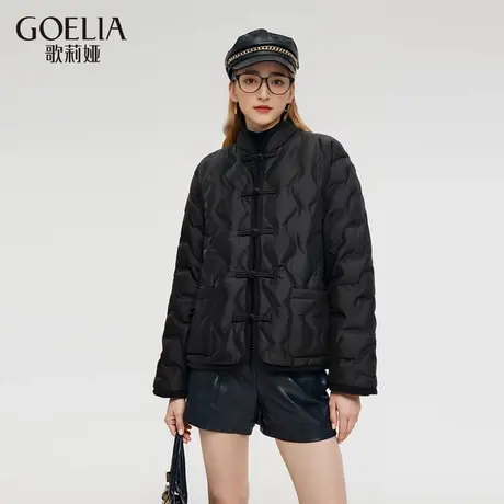 歌莉娅新中式轻薄羽绒服女冬季新款国风盘扣鹅绒服1CNG8B1A0商品大图