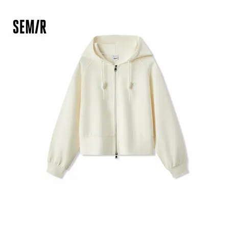 森马外套女显瘦插肩袖夹克ins潮简约秋季宽松字母连帽衣服休闲风图片