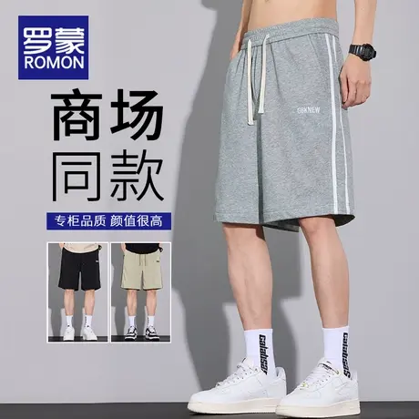 罗蒙男士运动短裤夏薄款宽松透气2025新款潮牌休闲五分裤中裤男款图片