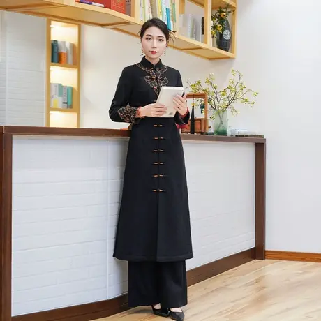 筠雅冬季新款改良旗袍复古时尚优雅减龄年轻款新中式女装24J419商品大图