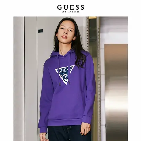 GUESS情侣款2020新秋男女加绒连帽套头卫衣-YK0K7009CN商品大图