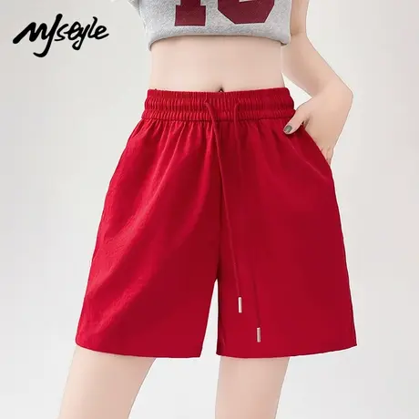 MJ STYLE美式速干工装短裤女夏季2025新款高腰宽松阔腿休闲运动裤商品大图