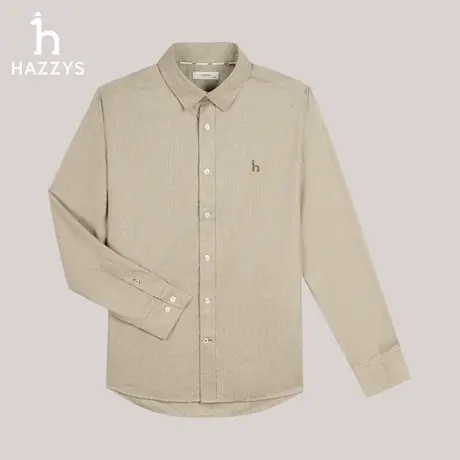 【时尚千鸟格】Hazzys哈吉斯秋季合体版长袖衬衣舒适棉质衬衫男商品大图