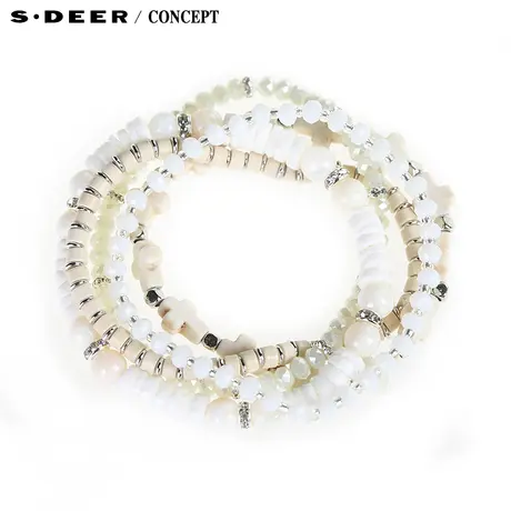 【新品】sdeer圣迪奥专柜正品女高雅白色窜片手链S15184361图片