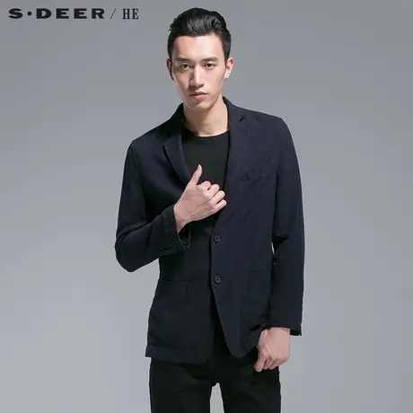 sdeerhe圣迪奥男装2017秋装休闲时尚驳领商务款西装外套H14172201图片