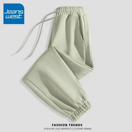 KV真维斯灰色束脚裤女2025新款春秋运动裤卫裤女小个子加绒休闲裤商品大图