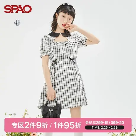 SPAO女士连衣裙夏季新款格子连衣短裙SPOWC23S32图片