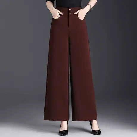 阔腿裤女高腰垂感2025年新款春季黑色裤子休闲裤宽松显瘦九分裤商品大图