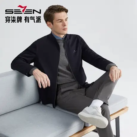 柒牌男装清仓立领夹克秋冬时尚百搭商务休闲男士外套茄克衫图片