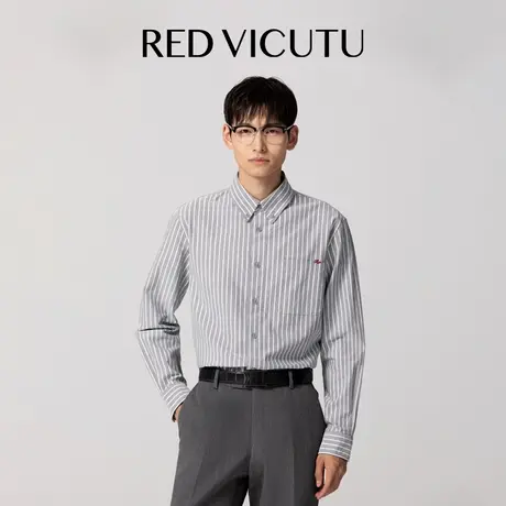 VICUTU威可多纯棉男士衬衫长袖舒适亲肤简约商务通勤百搭休闲衬衣图片