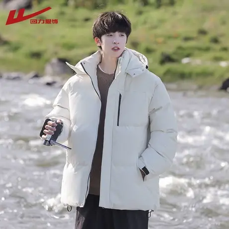 回力工装棉衣男秋冬季2025新款加厚保暖棉袄男生冬装连帽棉服外套图片
