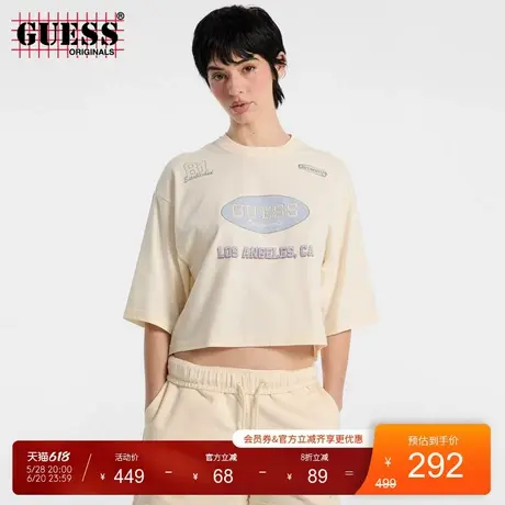 GUESSOriginals 25年新款夏季女士潮流短款半袖T恤-W5GI34K8HM0图片