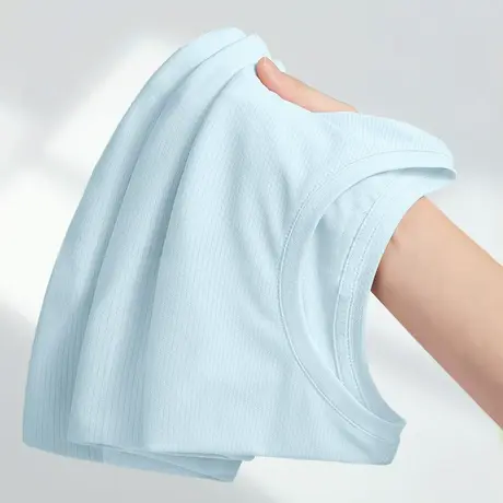 KV真维斯蓝色正肩短袖t恤女2025新款夏薄款凉感透气休闲运动上衣图片