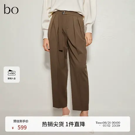 播商场同款黑标系列休闲裤女24春秋垂感宽松直筒裤BDR3KD2203商品大图