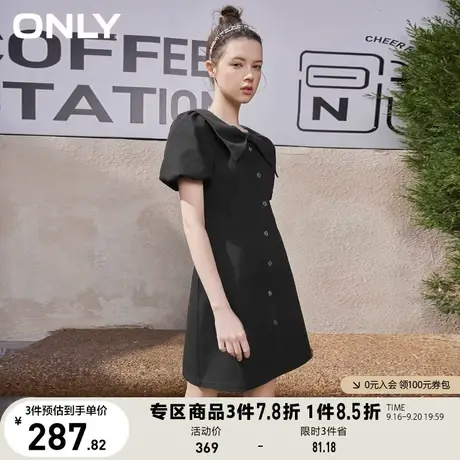 ONLY奥莱夏季新款翻领泡泡袖短款牛仔连衣裙女图片