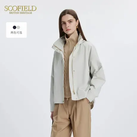 Scofield女装时尚休闲连帽短款风衣外套简约气质秋季风衣外套商品大图