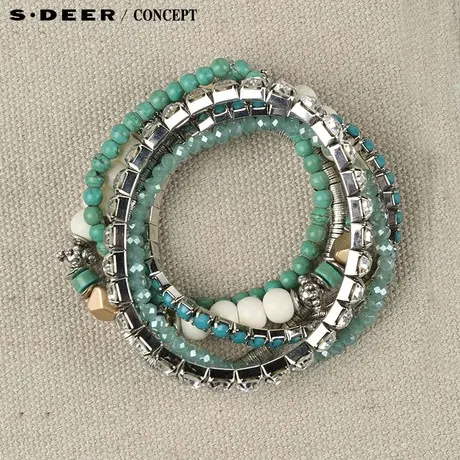 【新品】sdeer圣迪奥清新光泽感松紧组合手链52843A3图片