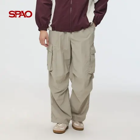 【U先测评】SPAO韩国同款2025年夏季新品男士潮流休闲直筒工装裤商品大图