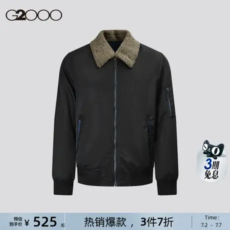 【可机洗】G2000男装商场同款2025春秋多口袋毛领舒适夹克外套图片