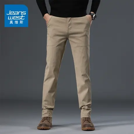 KZ真维斯卡其色工作男裤子耐磨耐穿休闲长裤男士西装裤西裤春秋季图片