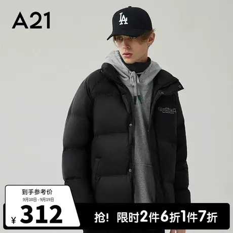 A21outletsA21男装宽松加厚情侣装羽绒服2022冬季男士潮外套男款图片