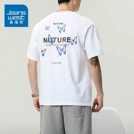 KZ真维斯夏季薄款纯棉衣服男士短袖T恤体恤衫夏装潮牌春夏天衣服商品大图