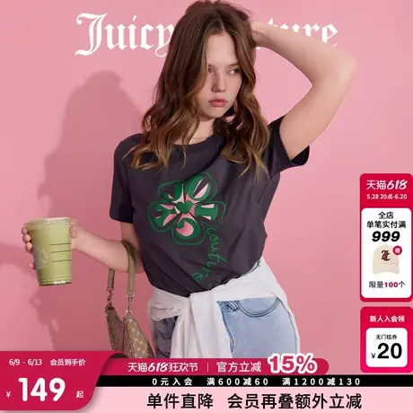 Juicy Couture橘滋T恤女2025年夏新款多巴胺独特印花美式短袖上衣商品大图