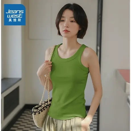 XB真维斯女装2025夏季新款 背心外出居家舒适休闲cleanfitT恤上衣图片