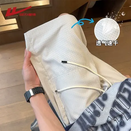 回力冰丝网眼短裤男夏季2025新款速干透气运动中裤宽松休闲五分裤商品大图