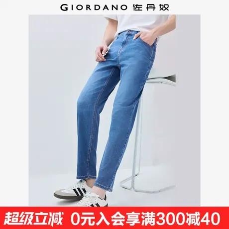 佐丹奴牛仔裤男夏季新款洗水后袋袋花中腰修身牛仔长裤男01115079图片