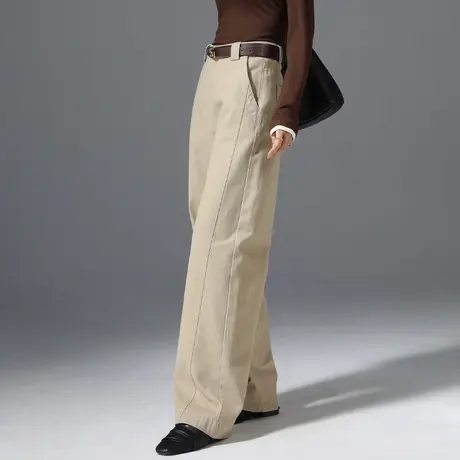 高腰阔腿裤女2025新款秋冬加绒弯刀裤工装香蕉裤子休闲宽松镰刀裤商品大图