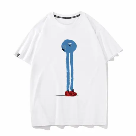 秀洛小众设计感趣味学院风无性别oversize宽松百搭短袖T恤男女tee图片