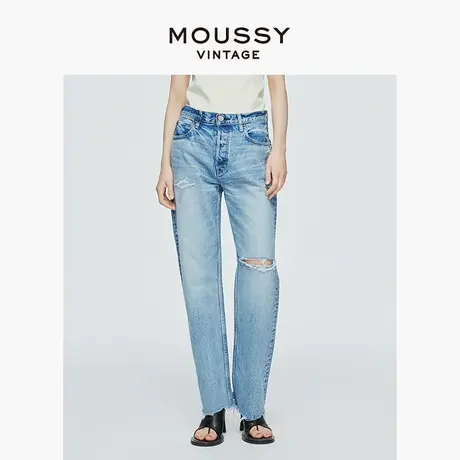 MOUSSY VINTAGE 2025夏季高腰四粒扣破防法棍牛仔裤540GSC11-2190商品大图