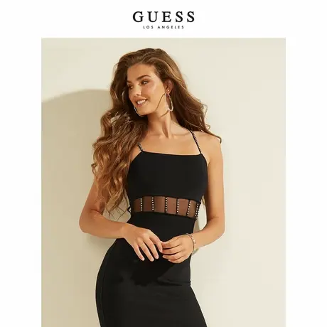 GUESS秋冬女时尚镶钻吊带镂空性感连衣裙-W0RK56R0HR2商品大图