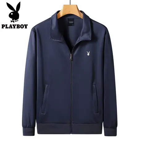 【净色平纹】花花公子针织夹克外套男士宽松百搭休闲运动外套春季图片