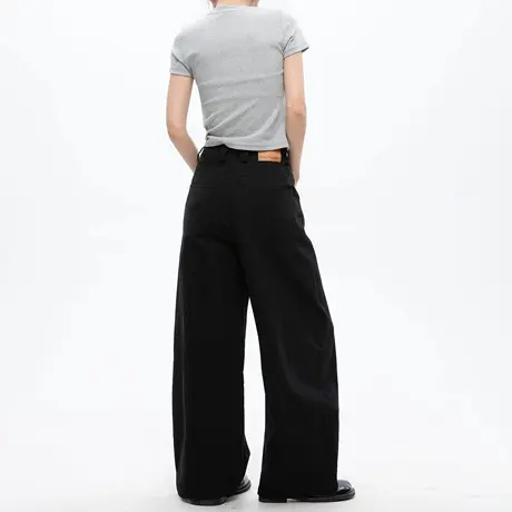 设计感宽松垂感直筒阔腿裤女夏季潮牌街头bf休闲百搭显瘦工装长裤商品大图