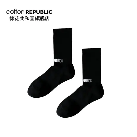 @Cotton Republic/棉花共和国男士中筒袜抽条运动袜图片