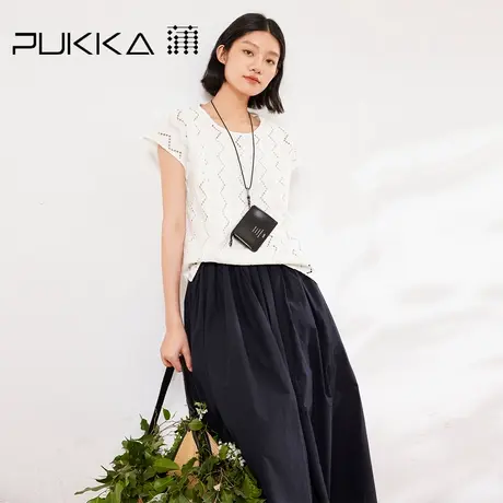 蒲PUKKA 宽松短袖衬衫女简约通勤设计感衬衣图片