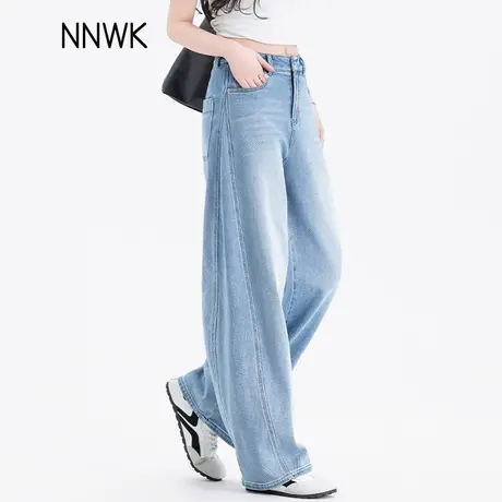 女士牛仔裤女2025年新款小个子裤子夏季薄款天丝亚麻弯刀裤香蕉裤图片