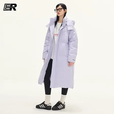 【明星同款】ER基础中长款过膝羽绒服男2025冬季保暖90白鸭绒外套商品大图