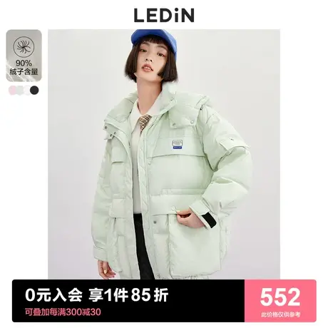 乐町大口袋工装羽绒服2022新款短款羽绒服女冬季宽松小个子时尚图片