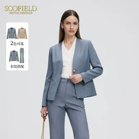 Scofield女装都市率性V字无领修身西装收腰外套2025夏季新品商品大图