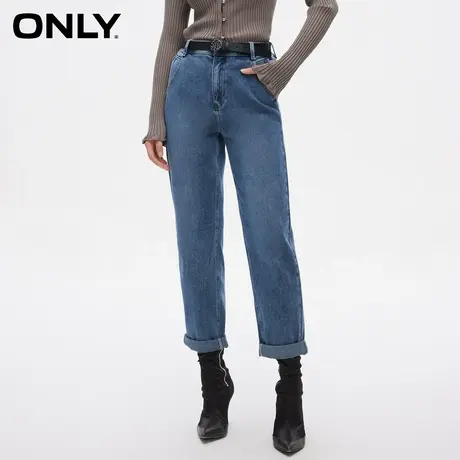 ONLY夏季简约通勤卷边高腰男友裤九分牛仔裤女|124149017商品大图