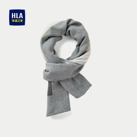 HLA/海澜之家撞色双面围巾2024新款含绵羊毛保暖时尚情侣款男女图片