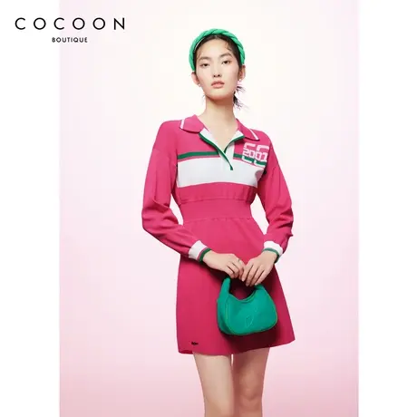 COCOON商场同款时尚连衣裙2023春季新款女polo领撞色网球衫连衣裙商品大图