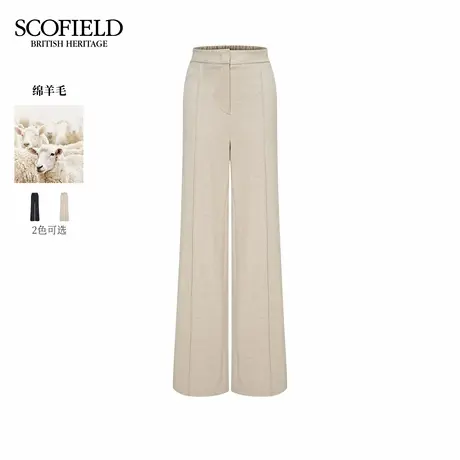 【绵羊毛】Scofield女装都市松弛感西装阔腿裤含棉2025秋季新品商品大图
