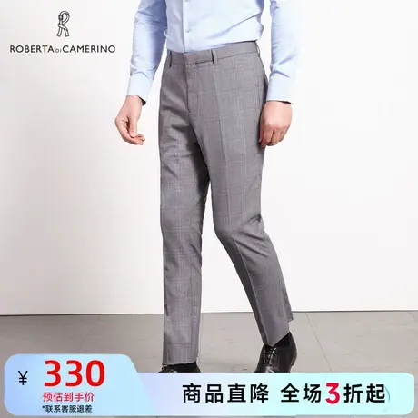 ROBERTA诺贝达秋季男装 纯色时尚直筒宽松西裤男通勤商务长裤裤子图片