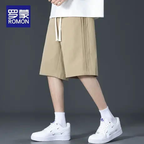 罗蒙男士休闲短裤夏薄款宽松凉感2025新款潮牌美式工装五分中裤男图片