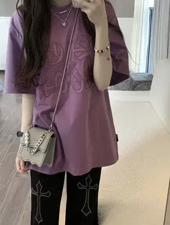 欧美高街短袖t恤女夏2024宽松ins潮牌设计感小众oversize半袖上衣商品大图