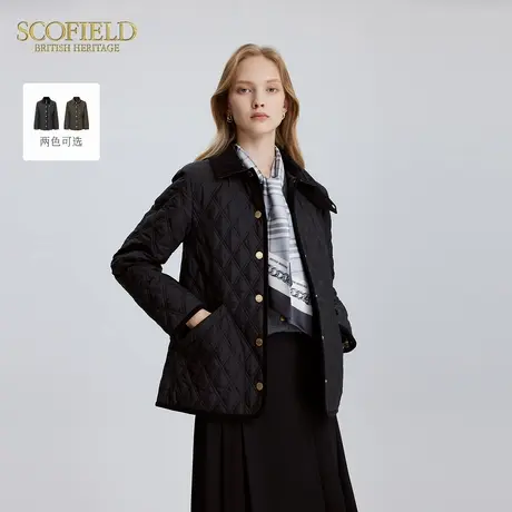 Scofield女装简约翻领英伦风宽松绗缝棉服外套冬季商品大图